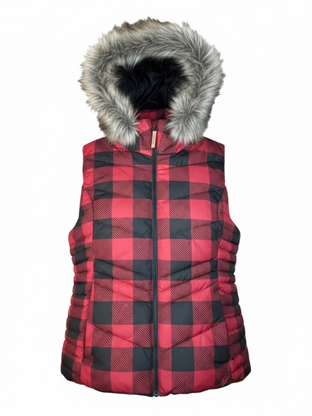 Alpine Design Women’s Buffalo Plaid Down Puffer Vest Size L Winter Ski Hiking